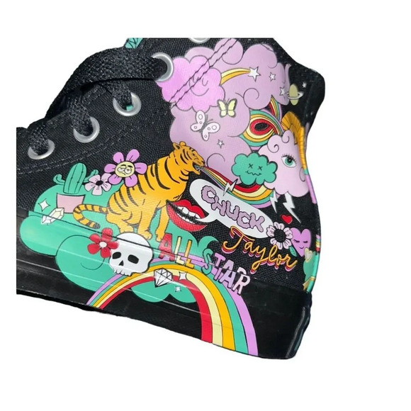 Converse Chuck Taylor All Star Psychedelic Hoops Hi Top Sneaker Multicolor Size3 - Picture 3 of 6